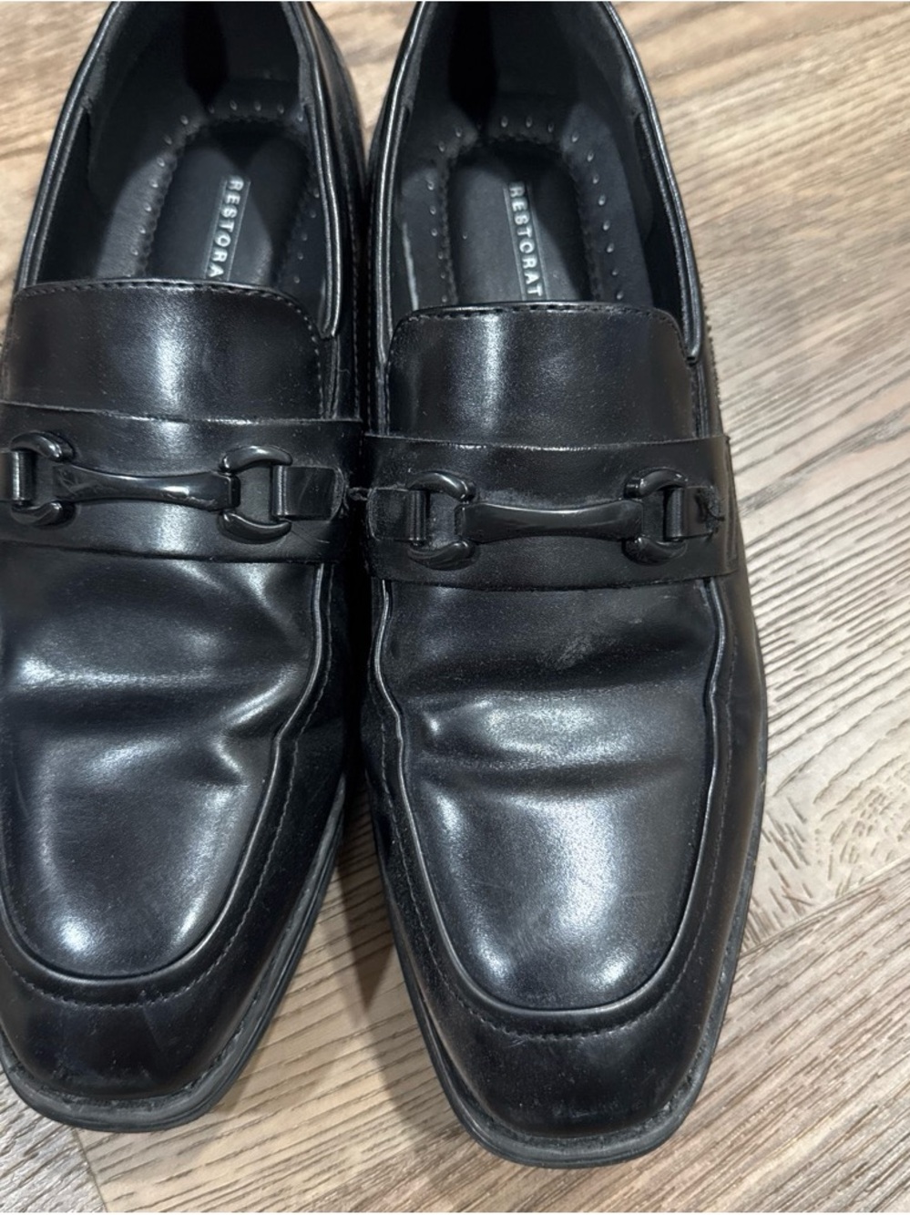 Restoration Hardware Kids Black Leather Slip-On Dress Loafers